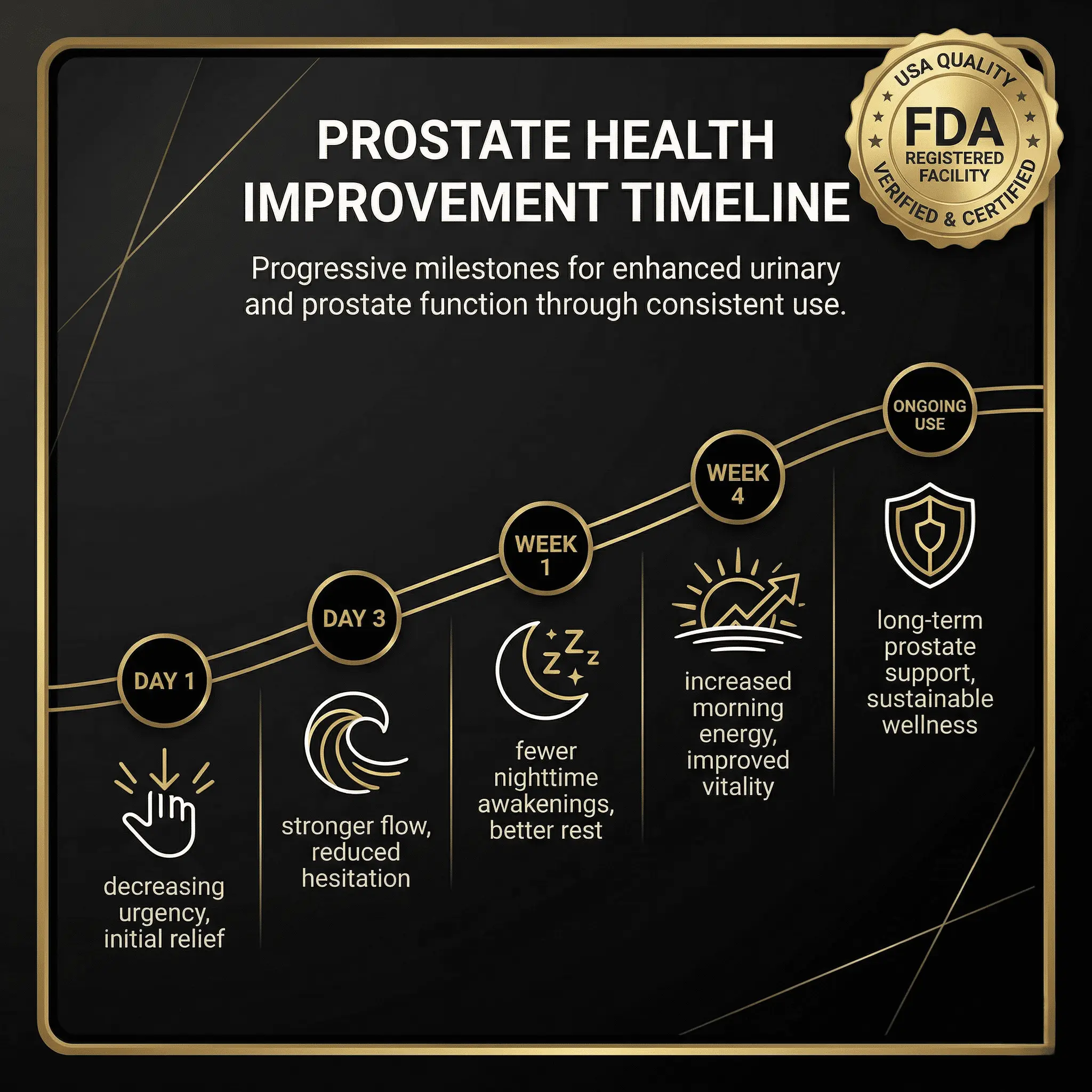 Infographic showing benefits over time